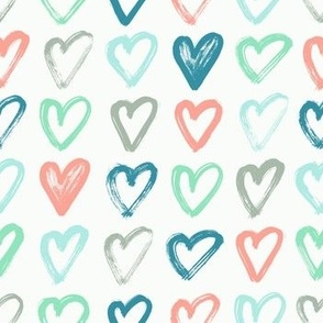 Hand drawn colorful  hearts