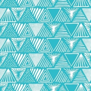 hand drawn triangles in blue