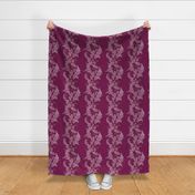 Red Wine Acanthus Leaf Stripes Large