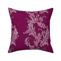 Red Wine Acanthus Leaf Stripes Large