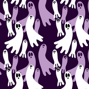Purple and White Ghosts - 10x10