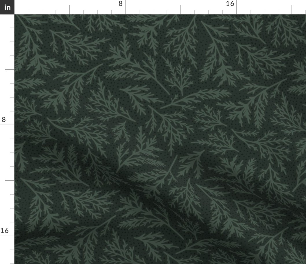 Juniper Botanical - Dark Green, Large Scale