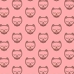 Cat Faces on Red