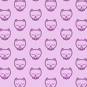 Cat Faces on Purple