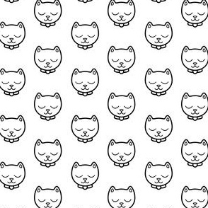 Cat Faces on White