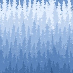 ombre trees - blue