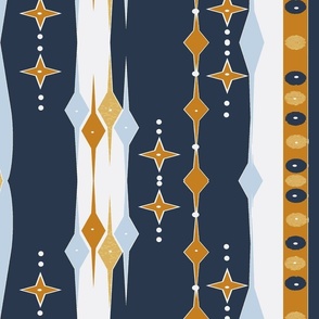  Art Deco Stripe Jewels - Navy - The Cozy Cabin Collection - Autumn 2021