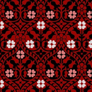 Gothic Revival Floral, blood red