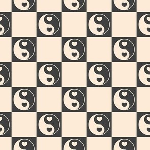 Boho Check, Checkerboard, Black and White, Yin Yang Pattern