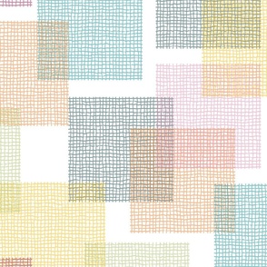 textured squares - abstract bohemian squares - textured fabric