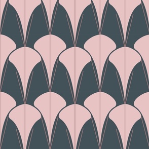 Grey and Blush Art Deco Fans
