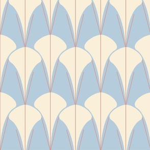 Baby blue and Cream Art Deco Fans