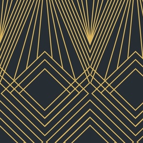 Black and Gold Art Deco Geometric