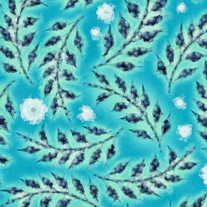 Painterly turquoise floral