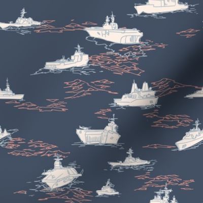 Ships in Navy and Pink-01