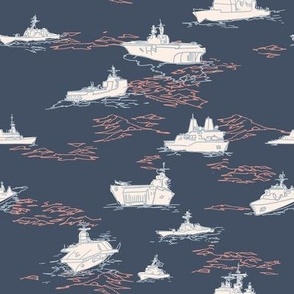 Ships in Navy and Pink-01