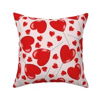 heart lollipops on white with red polka dots