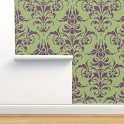 Iris and Celadon Damask  