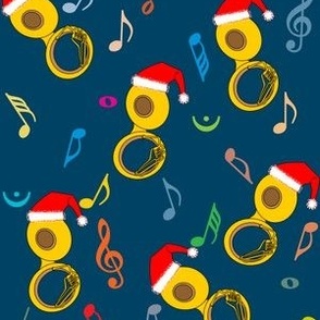 Christmas Tuba Color Notes Blue