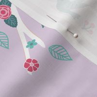 light purple 2022 ♥ flower tree calendar ♥ tea towel design