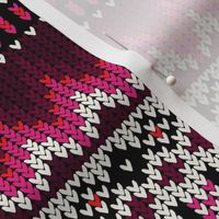 nordic fairisle pink/burgundy/red