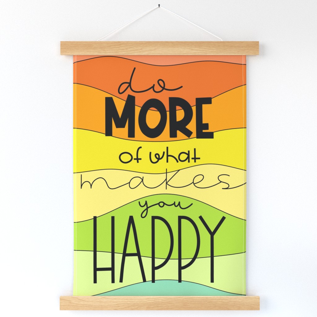 be happy - motivational wall hanging - multicolor tea towel