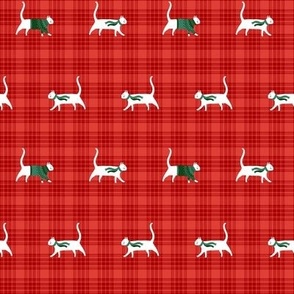 cozy cats on red plaid (small)