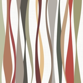 colorful earthy ribbons light - waves fabric