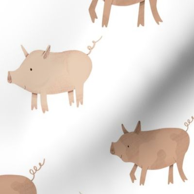 Pig Cuties - Medium - Plain White Background