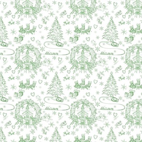 Christmas Day toile // green (small)