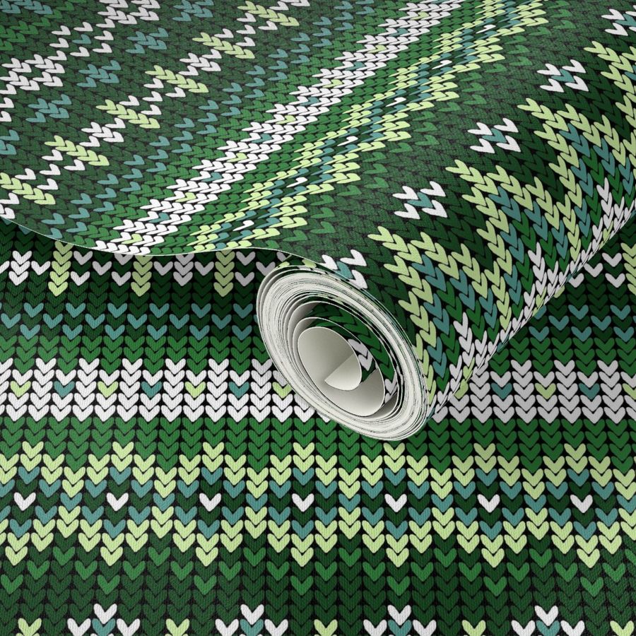 nordic fairisle green/teal