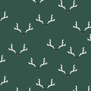 one inch // christmas reindeer antlers on green