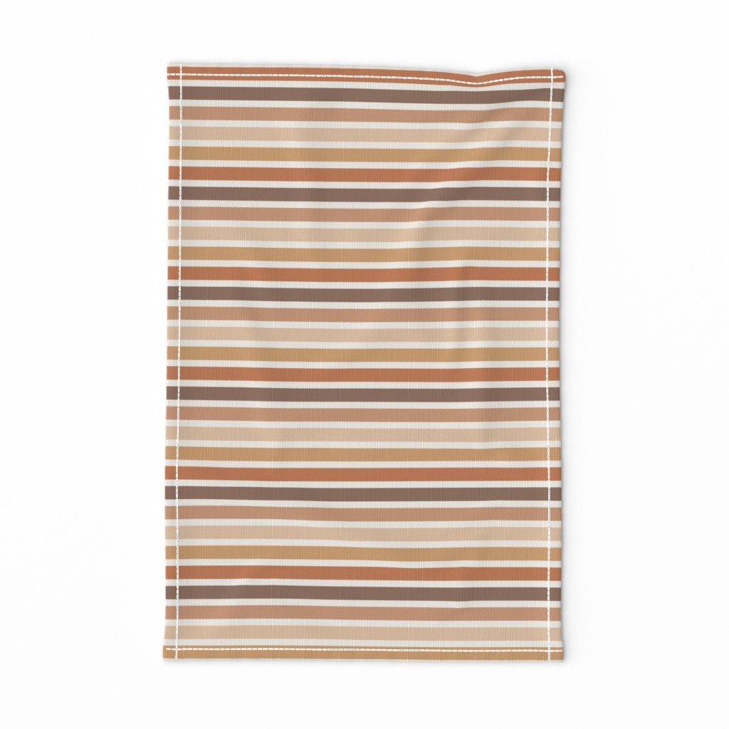 Half inch retro stripe summer brown, orange, rust