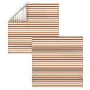 Half inch retro stripe summer brown, orange, rust