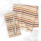 Half inch retro stripe summer brown, orange, rust