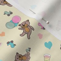 Baby Bears on Pastel Cream