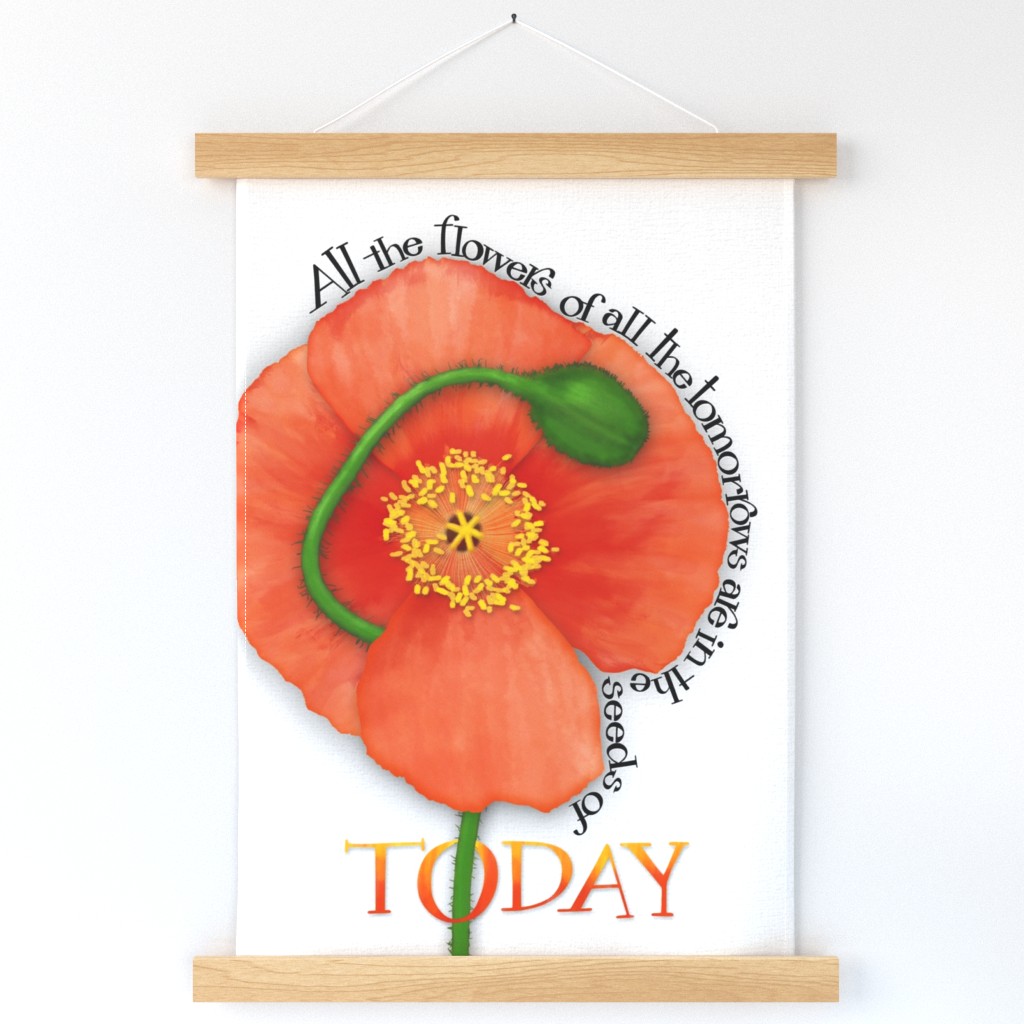 Orange Poppy Tea Towel