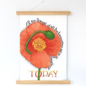 Orange Poppy Tea Towel