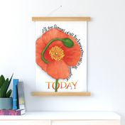 Orange Poppy Tea Towel