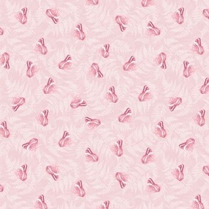 Coral Butterflies on Cotton Candy Pink Texture