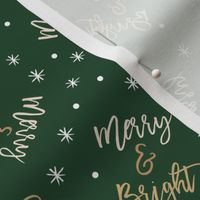 Merry & Bright - holiday winter christmas - green & blush - LAD19