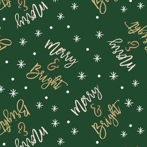Merry & Bright - holiday winter christmas - green & blush - LAD19