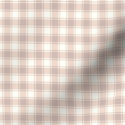 Soft Dusty Rose Blush Pink Gingham Beige Checks Country Folk Plaid - Ditsy