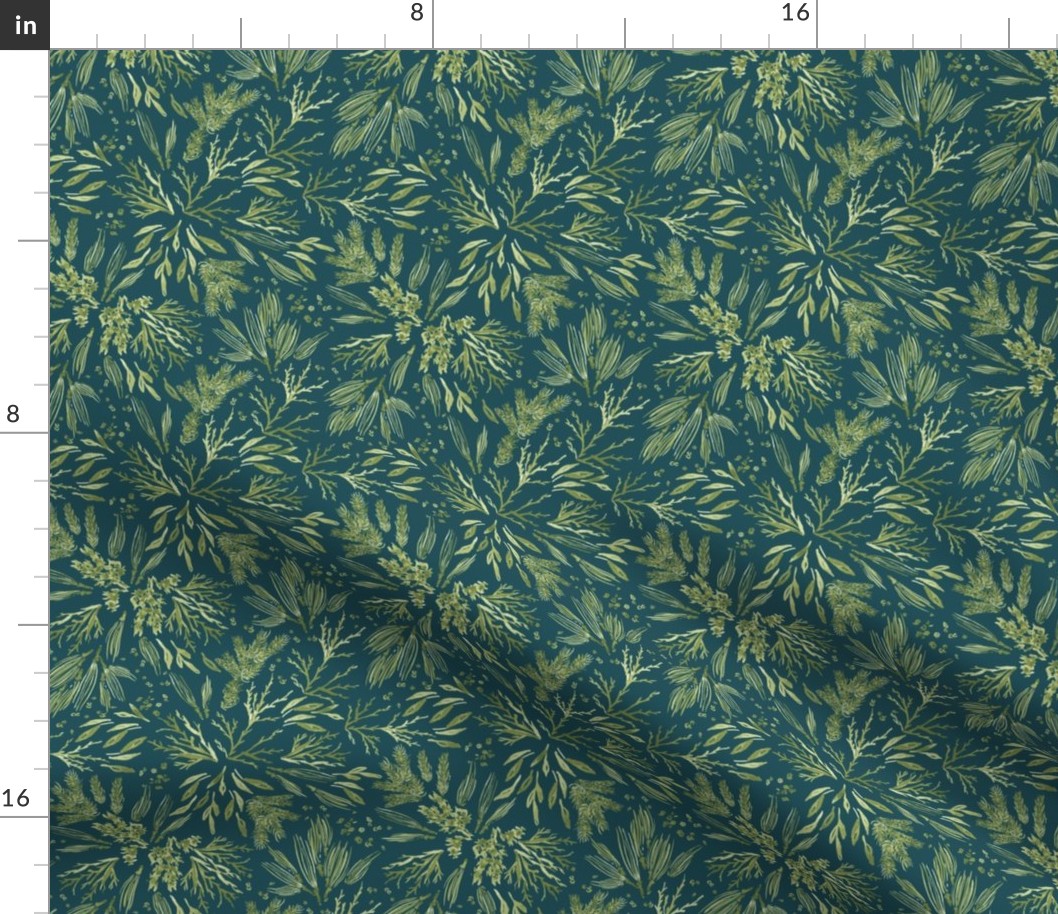 Evergreen Dark Teal Small Garden Girl Studio