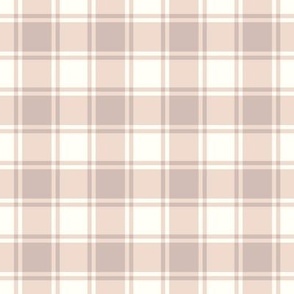 Blush Pink Gingham with Natural Background Checks Baby Classic - Small Scale