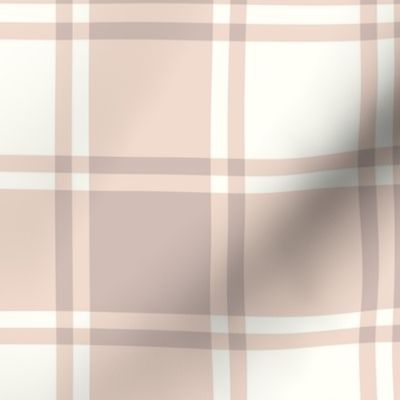 Blush Pink Gingham with Natural Background Checks Baby Classic - Medium Scale