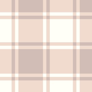 Blush Pink Gingham with Natural Background Checks Baby Classic - Large Scale