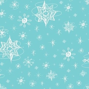 Dancing Snowflakes (Aqua)