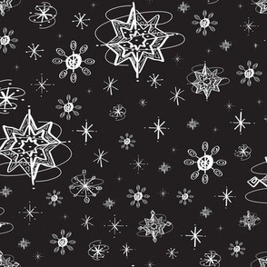 Dancing Snowflakes (Black)