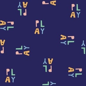 little Creatures co - play pattern - rainbow navy blue